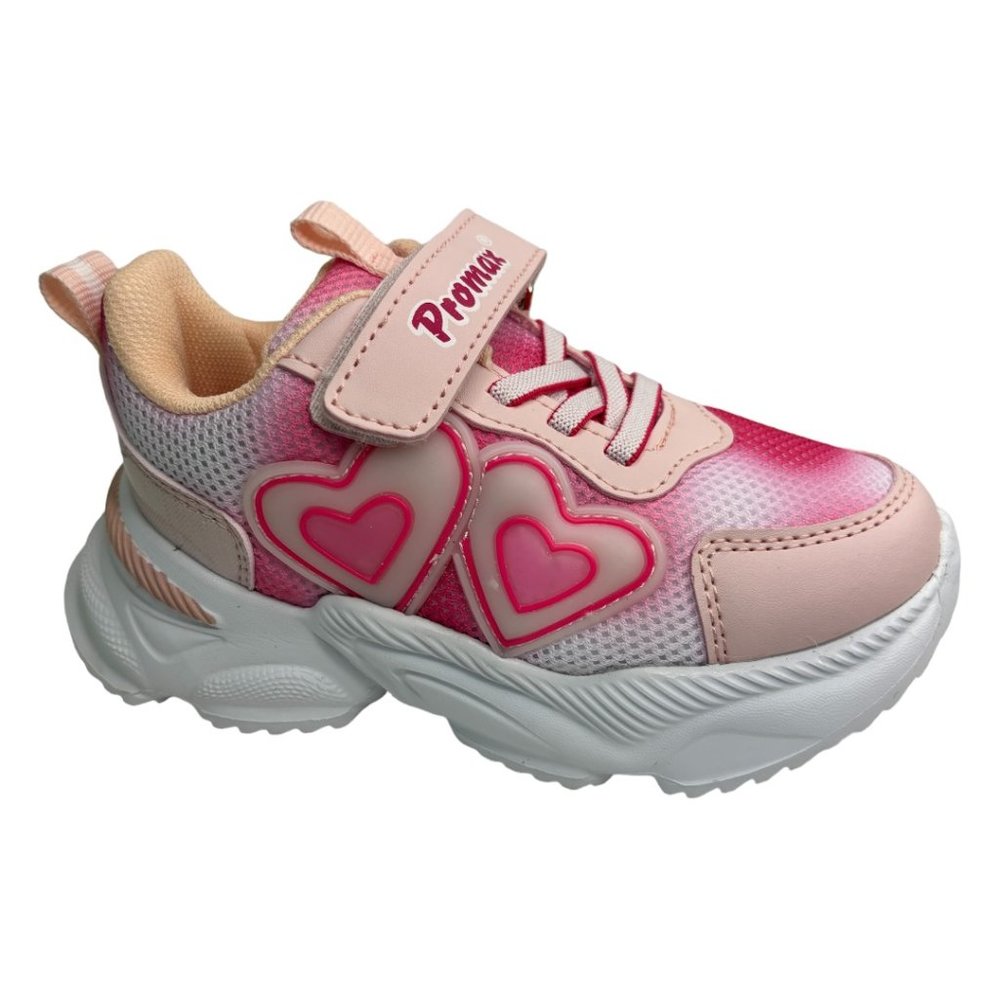 Girls Light Up Heart Sneakers